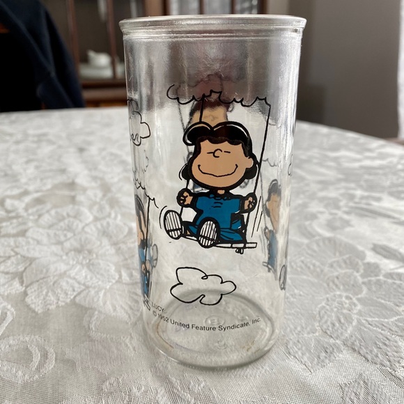 Vintage 1952 Peanuts Lucy jelly jar